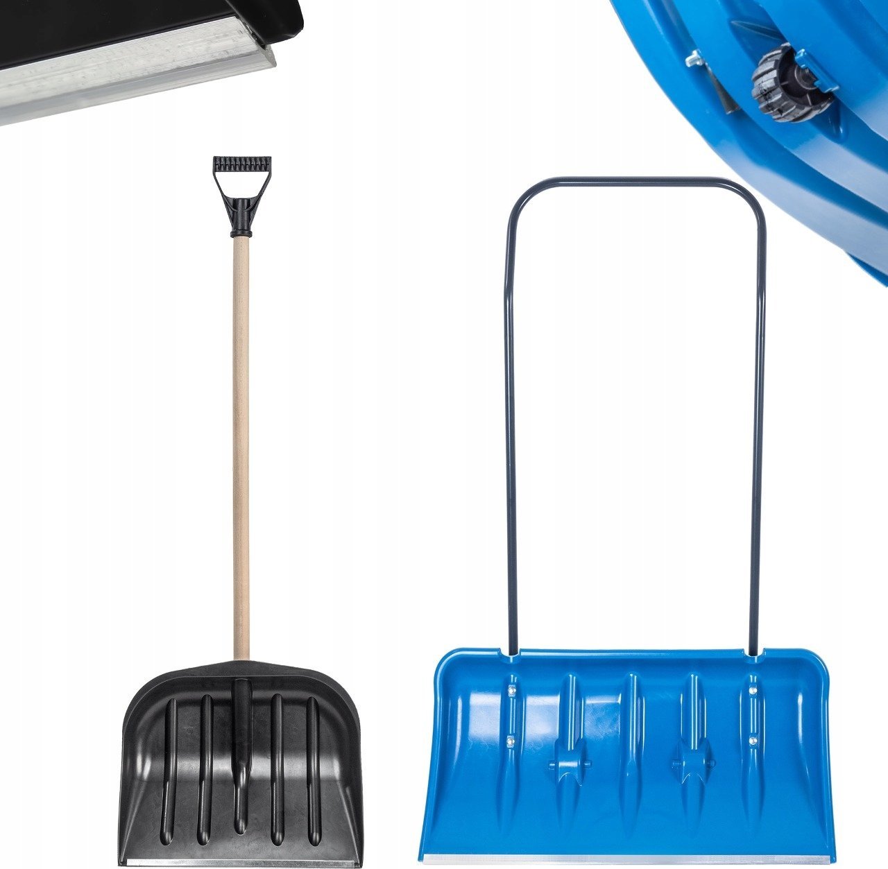 Kadax KADAX Łopata Pług Do Śniegu Na Kółkach + Łopata Drewniany Trzonek Zestaw