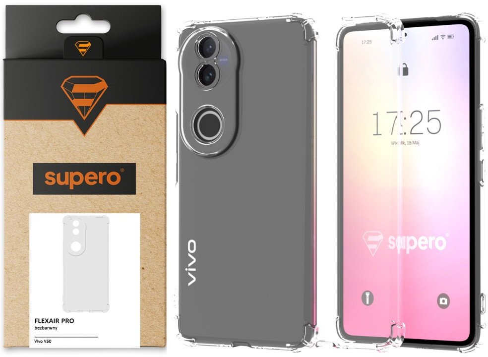 Etui do Vivo V50 Flexair Pro Supero Magsafe, przezroczyste