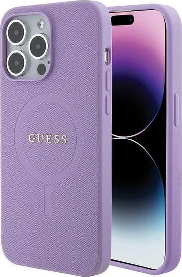 Guess GUHMP15LPSAHMCU iPhone 15 Pro 6.1 fioletowy hardcase Saffiano MagSafe