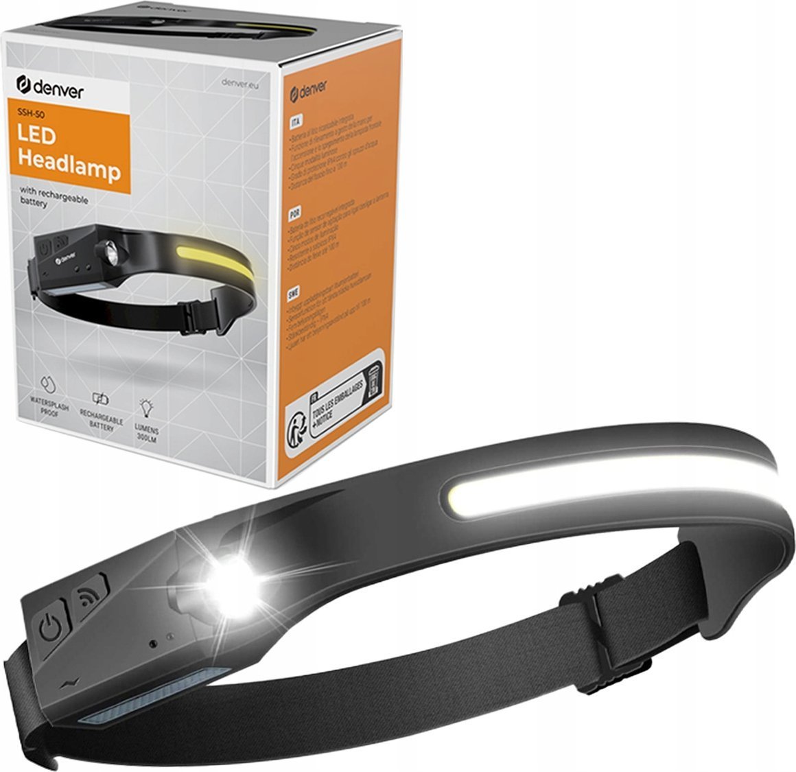 Latarka Denver Denver SSH-50 LED-Head Lamp with Battery and Sensor