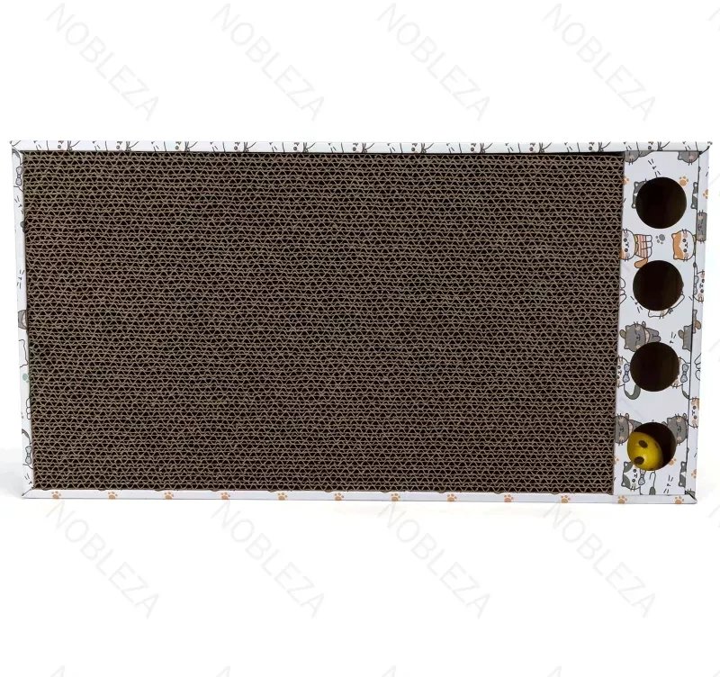 Drapak dla kota tekturowy leżący z kocimiętką i piłeczką 48*25*5cm