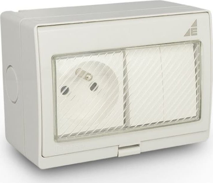 Elektro-Plast Gniazdo pojedyncze + Łącznik podwójny natynkowy GPW2N IP55 AQUA55 55.29