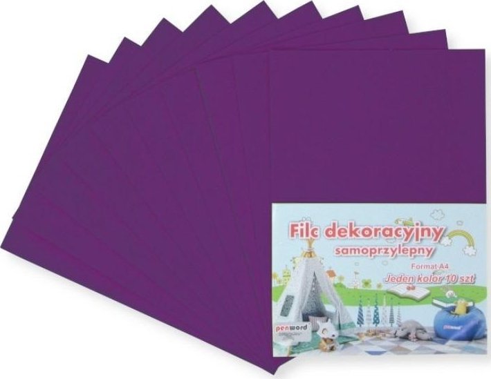 Interdruk Filc A4 samoprzylepny fioletowy 20x30cm 10szt