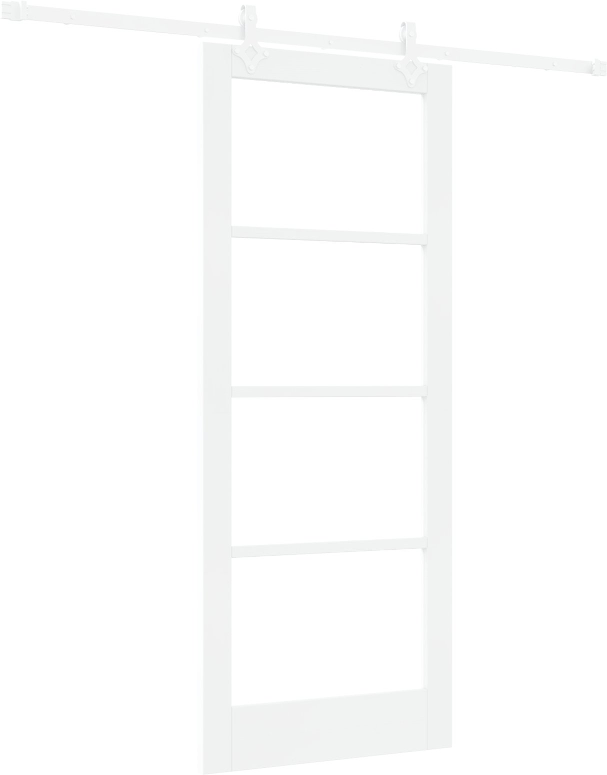 Przesuwne drzwi vidaXL z kompletem akcesoriów Białe 83x202 cm Lite drewno sosnowe, Drzwi wewnętrzne vidaXL z szybą 'ORKDAL'Białe 83x202x4 cm