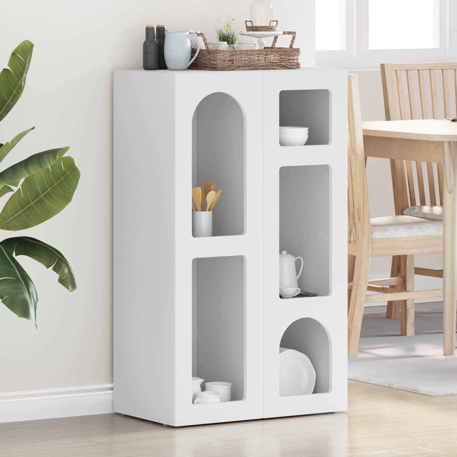 vidaXL Bufet Biały 59 x 35 x 100,5 cm Materiał z drewna pochodzenia