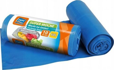 Ravi Worki na śmieci mocne niebieskie 10szt papier 60L