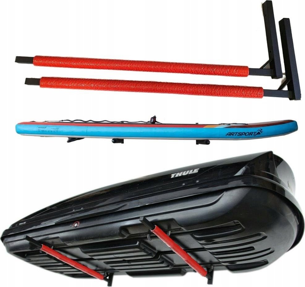 WIESZAK NA BAGAŻNIK WSB CZERWONY BOX DACHOWY SUP METAL UCHWYT