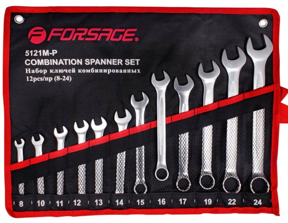 Zestaw klucze kluczy płasko-oczkowych 8-24mm 12 el