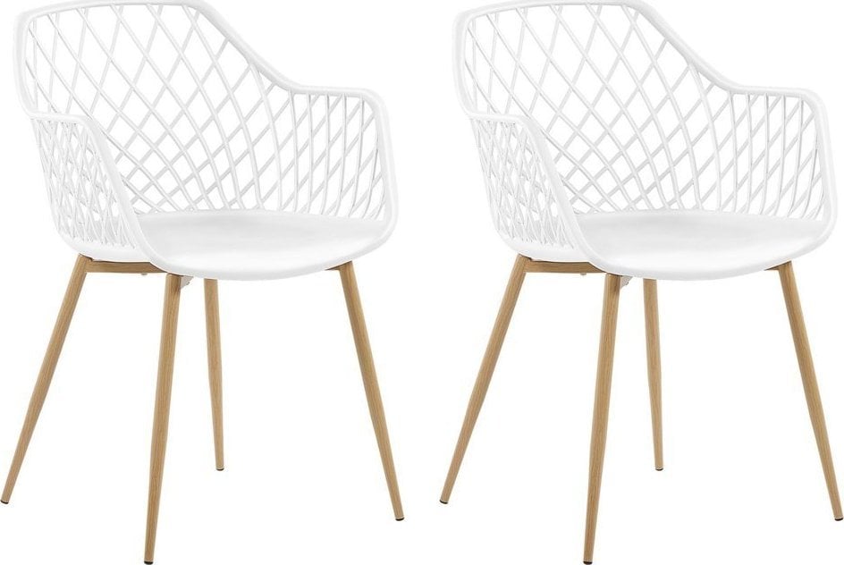 Beliani Zestaw 2 krzeseł do jadalni biały NASHUA!