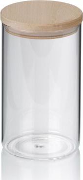Kela Pojemnik Kela Amelie kuchenny, szkło borokrzemowe, drewniana pokrywka, śred.10 cm, wys.17,5 cm, 1,0 l