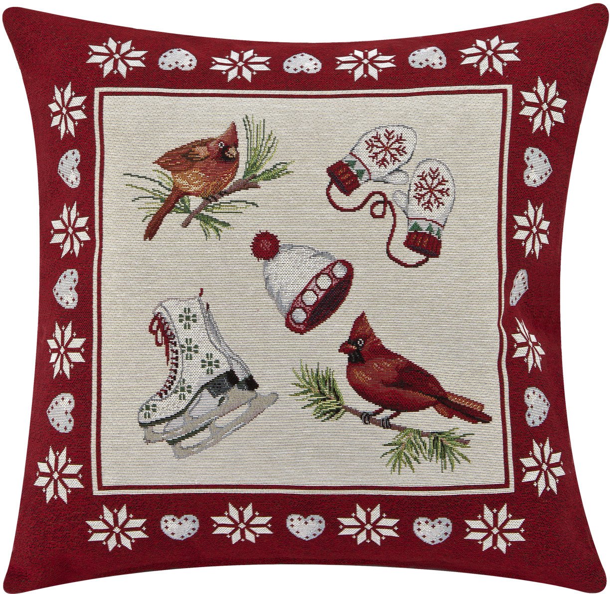 Poszewka dekoracyjna 45x45 cm łyżwy i rękawiczki