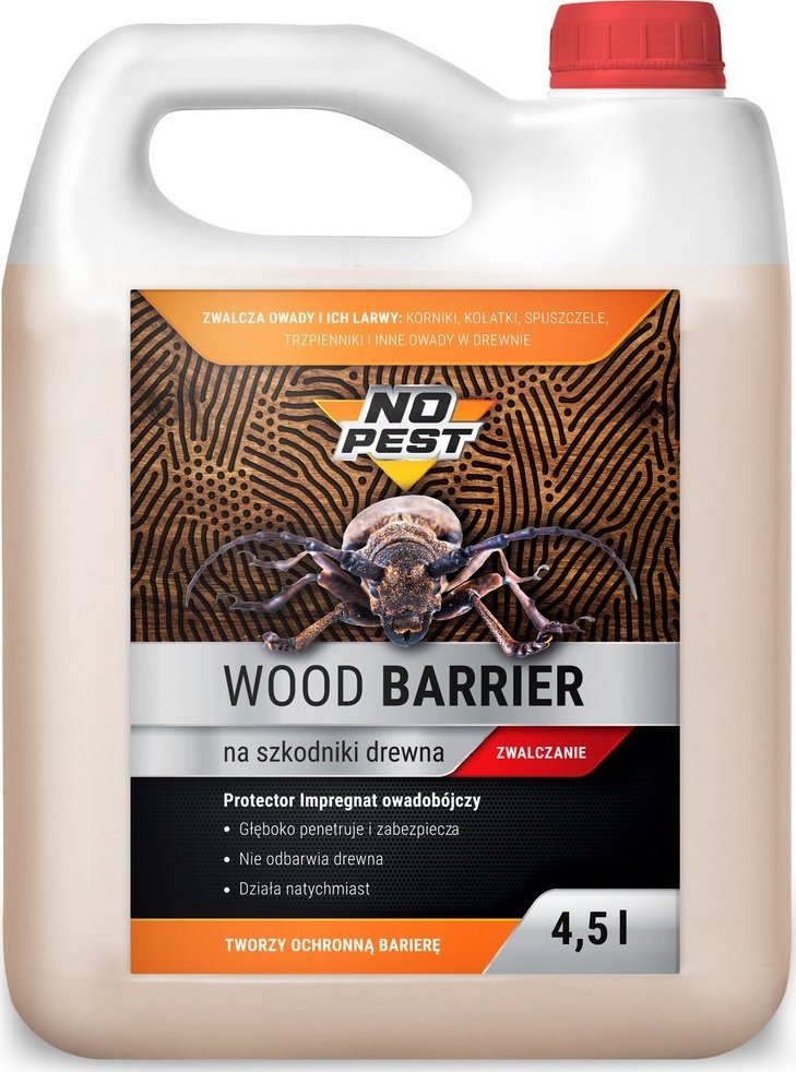 NO PEST Płyn na Korniki i Szkodniki Drewna 4,5l Preparat Spray Oprysk Środek na Korniki Spuszczele Kołatki w Drewnie