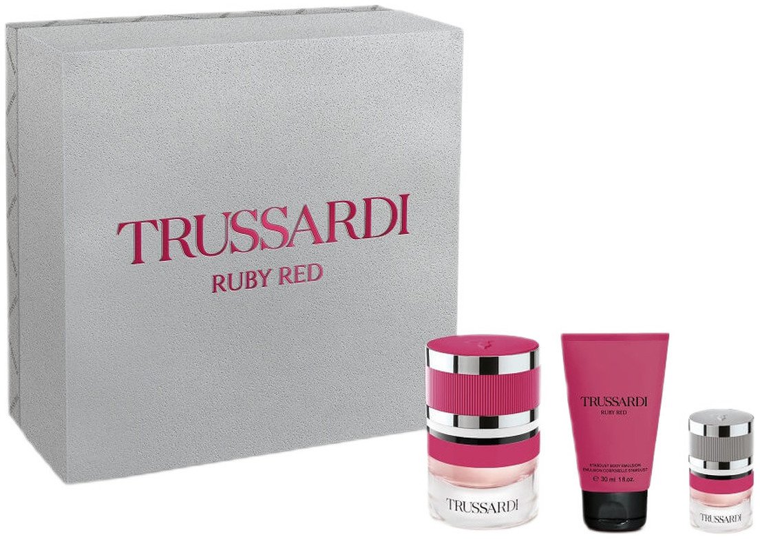 Trussardi Ruby Red Zestaw woda perfumowana spray 30ml + miniatura wody perfumowanej 7ml + balsam do ciała 30ml