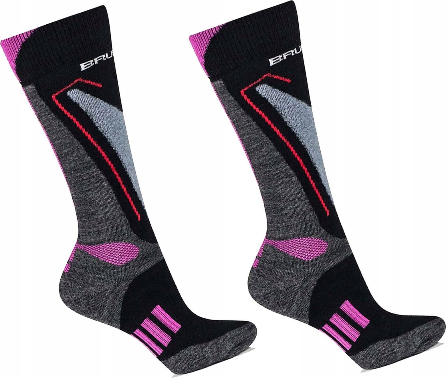 Brubeck BSN002/W Skarpety damskie Snow Force Light szary/różowy M/39-41