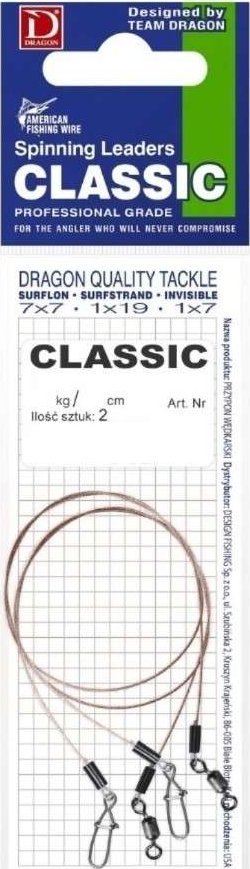 Dragon Fishing Przypon 1x7 Surfstrand AFW Classic 40cm 7kg 2szt.