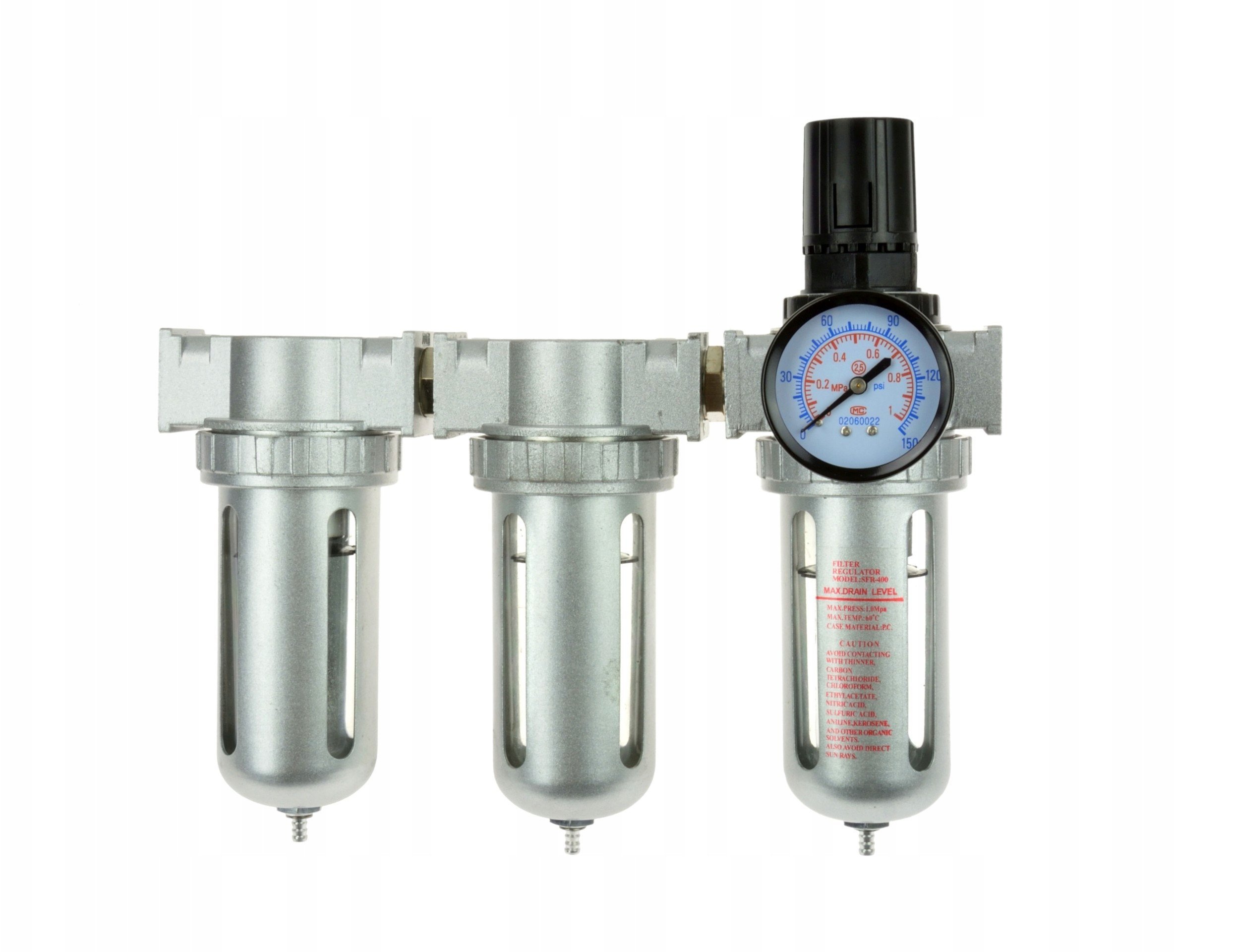 Filtr powietrza odwadniacz lakierniczy potrójny + reduktor BIG (10)