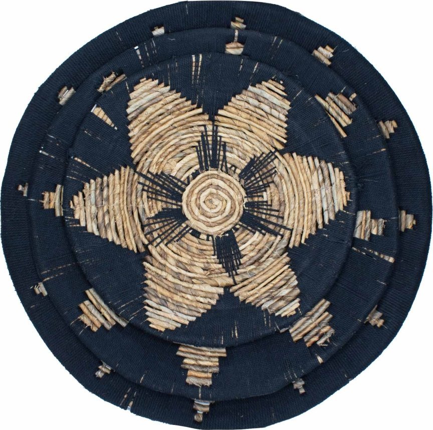 Atmosphera Dekoracja Ścienna z Trawy Morskiej - Czarne Koła