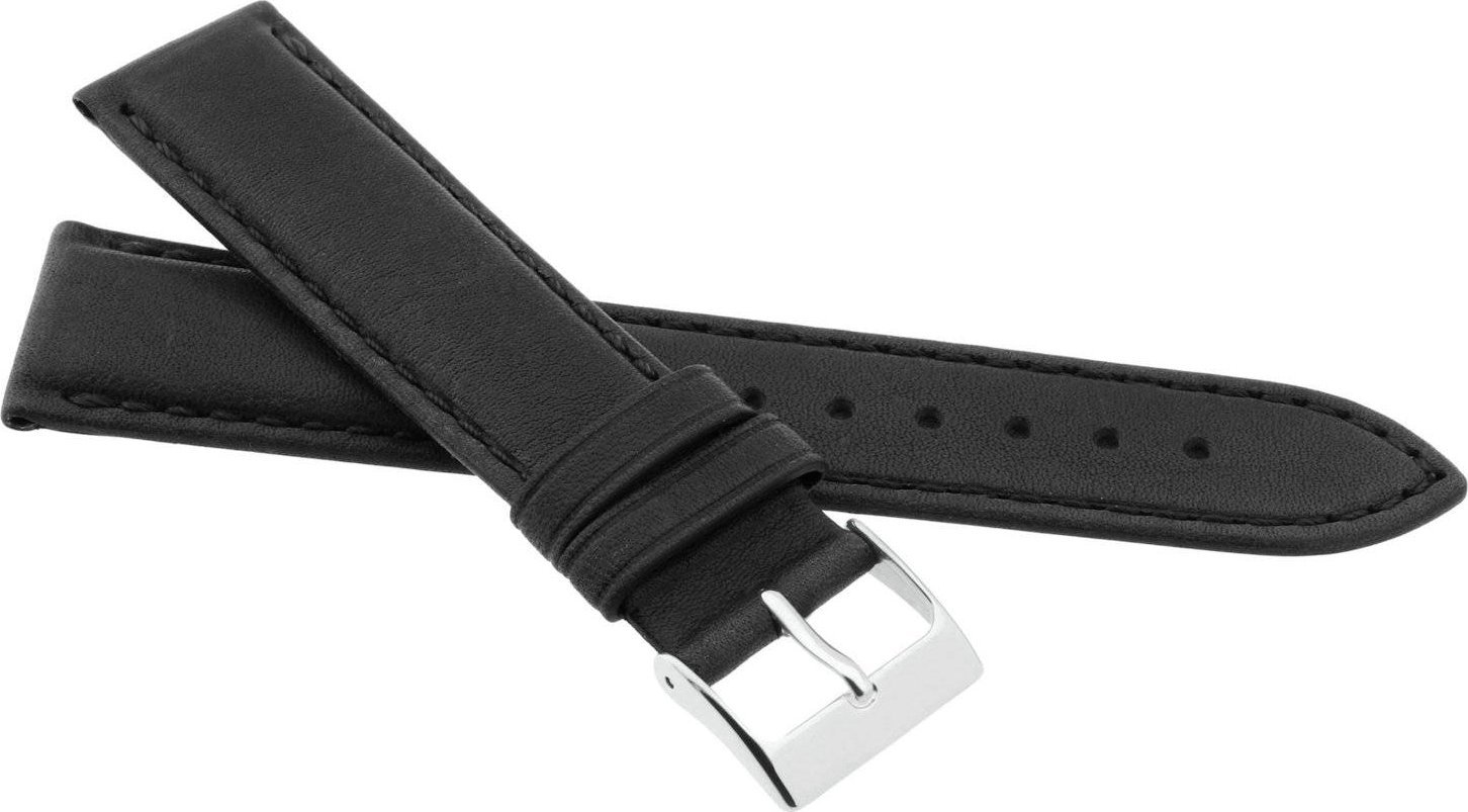 JVD Skórzany pasek do zegarka 22 mm JVD R42201-22 czarny