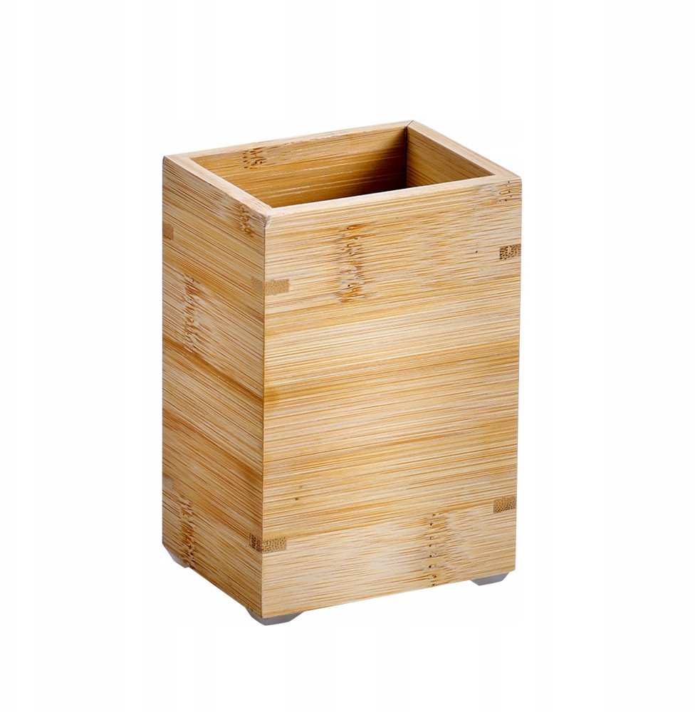 Bambusowy kubek na szczotki, 8 x 6 x 12 cm