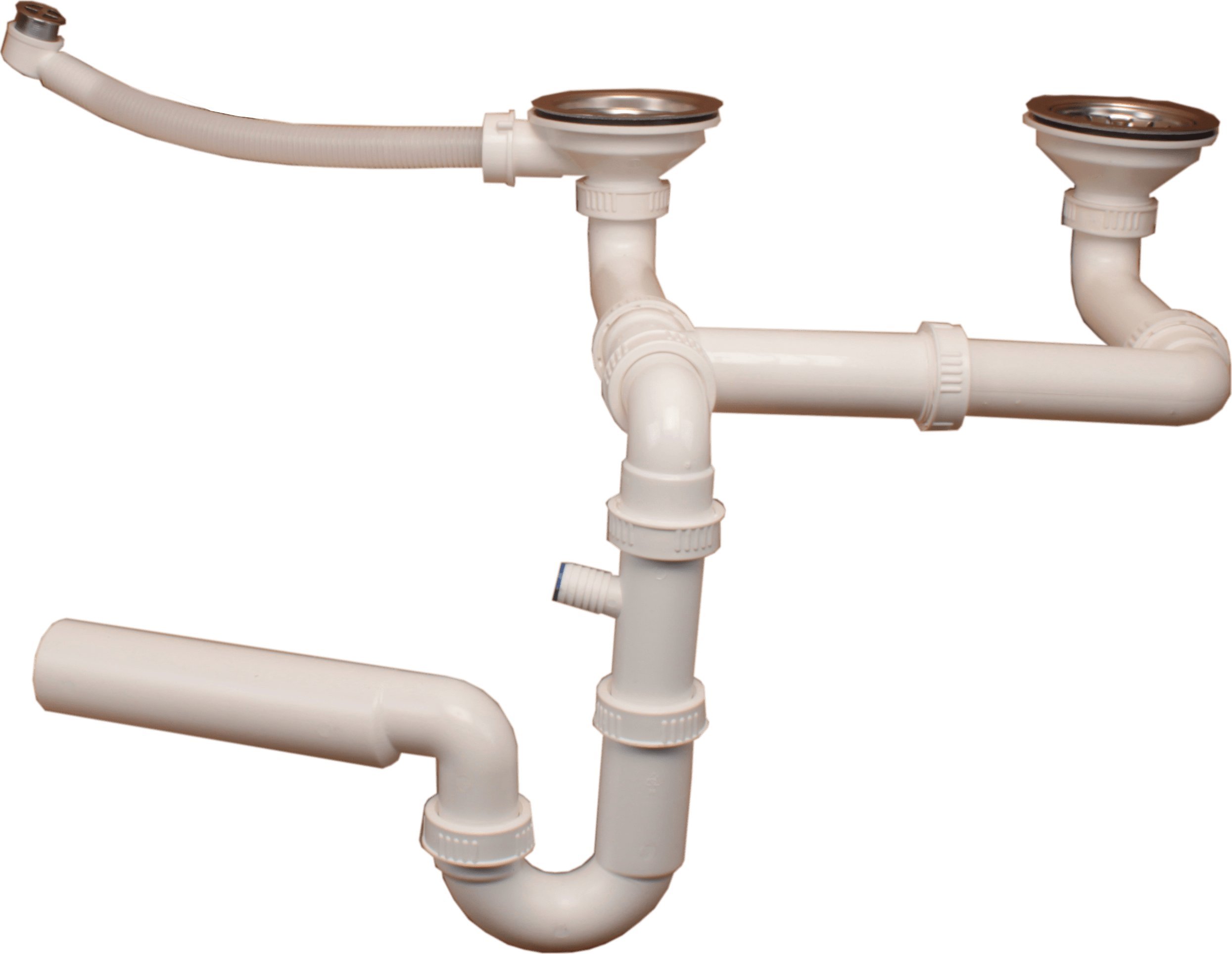 Syfon PREHNIT Syfon złoty przyścienny podwójny do zlewu granitowego