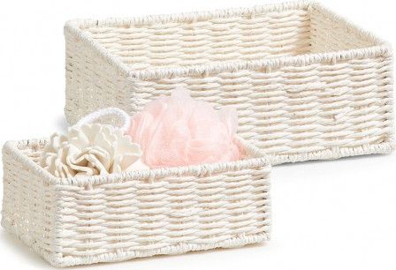 Zeller Zeller, Zestaw 2 koszy do przechowywania, biały