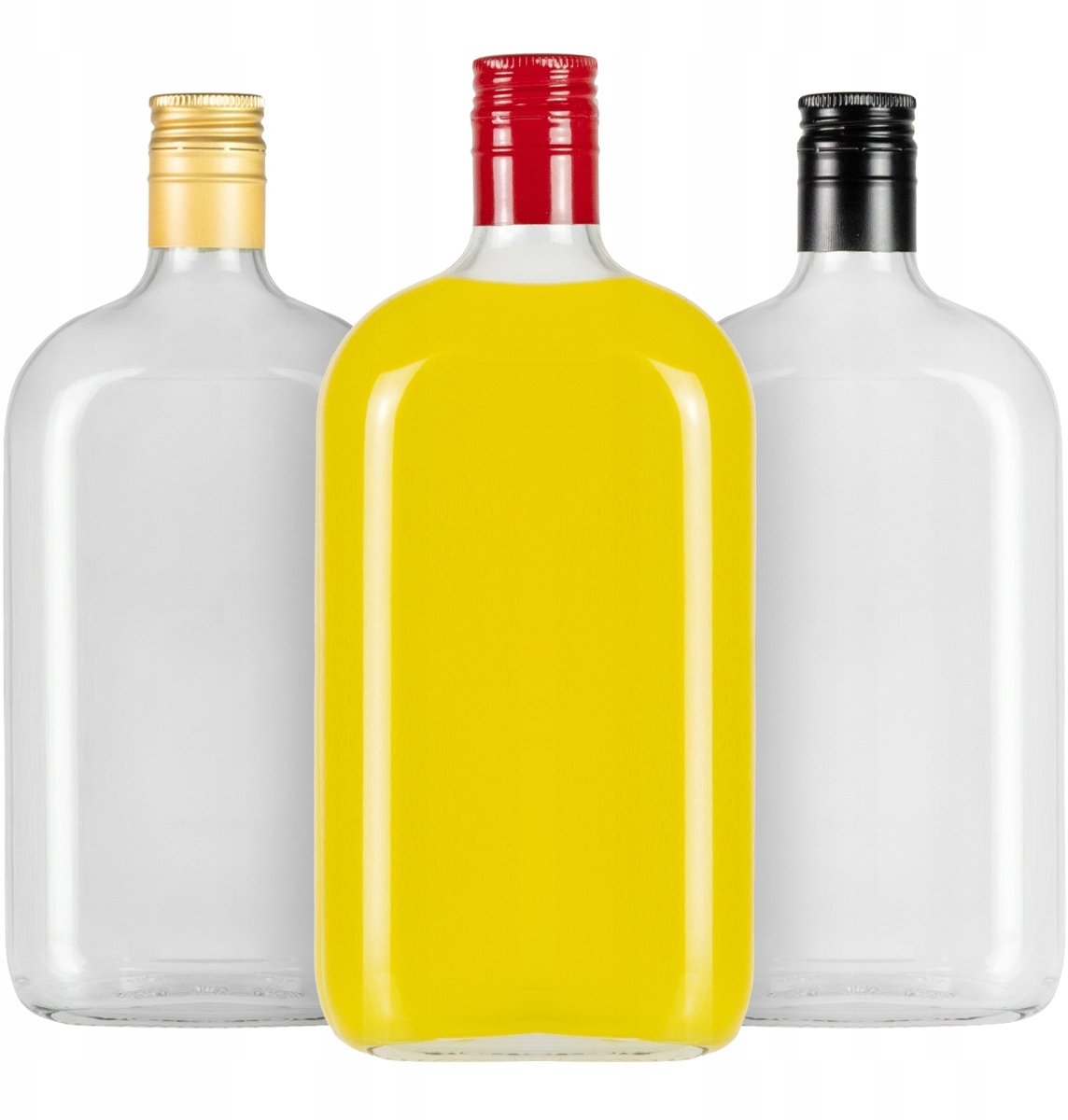 5X Butelki szklane KLASYK PŁASKA PIERSIÓWKA 500ml Na Wino Nalewki 0,5l