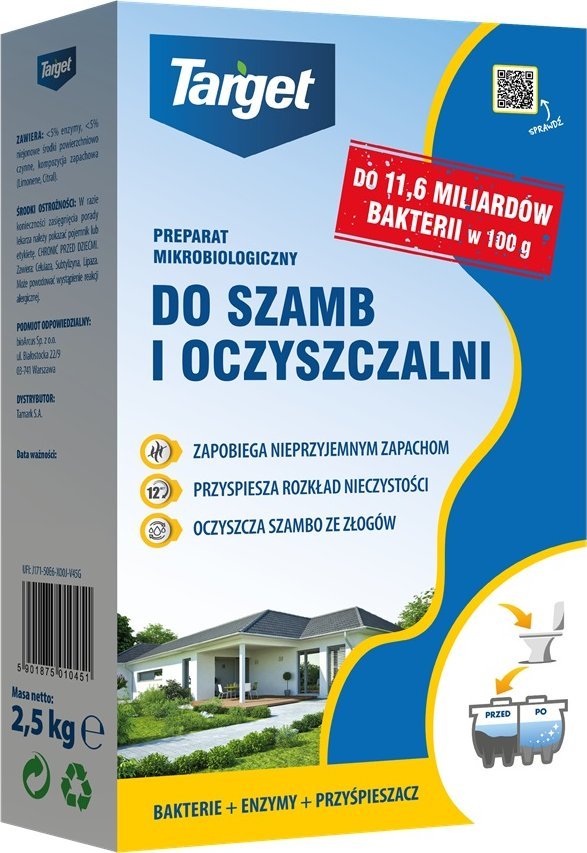 Target Preparat oczyszczający i udrażniający oczyszczalnie przydomowe i szamba 2,5 kg Target