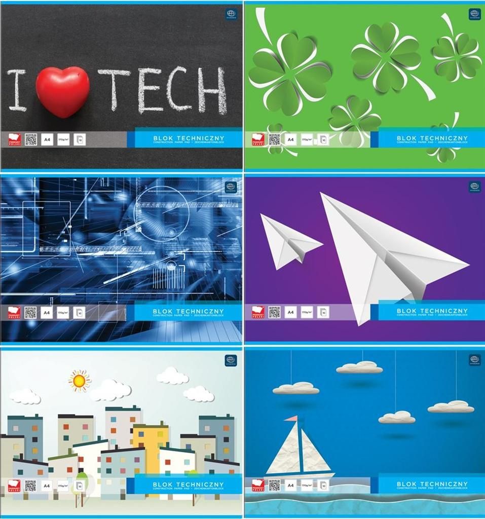 Interdruk Blok techniczny A4 10k biały 10szt.