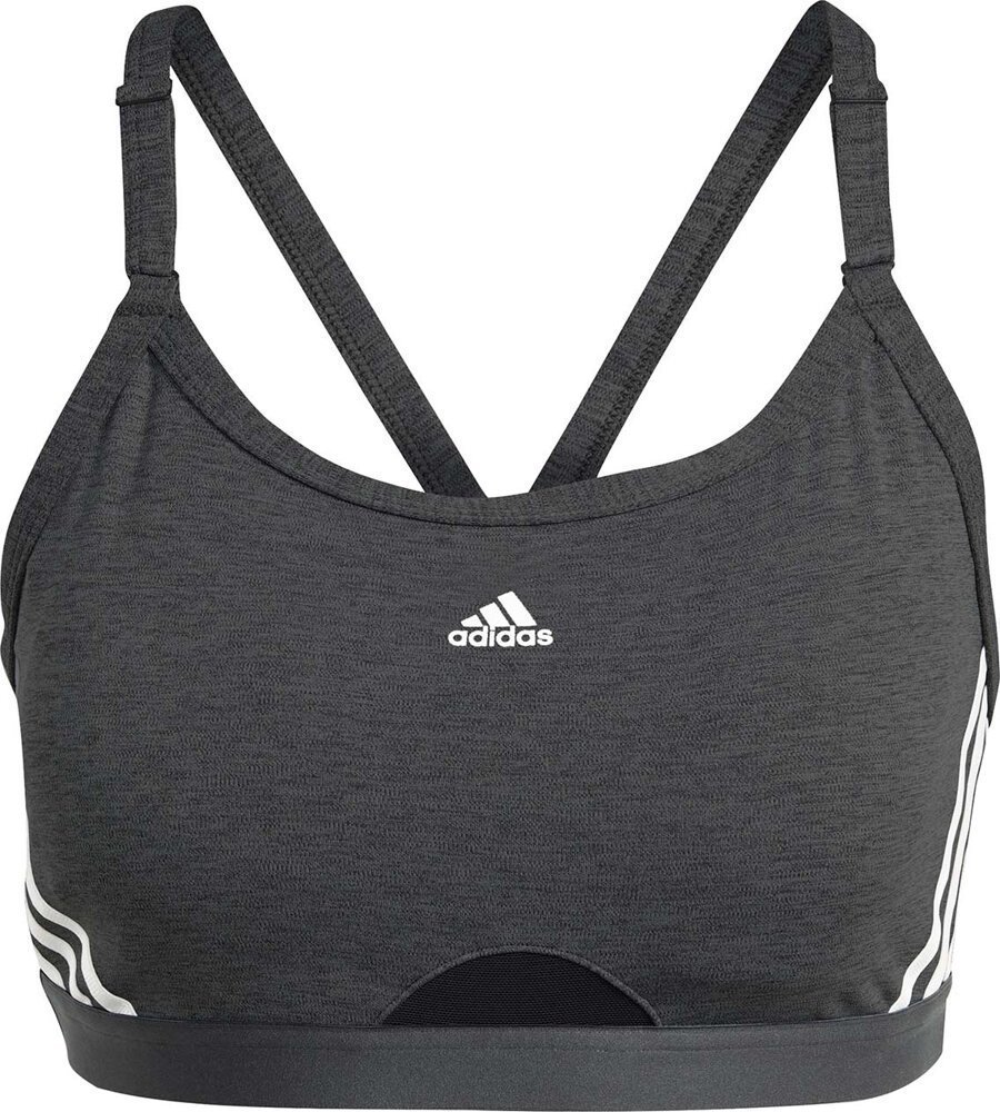 Adidas Stanik damski adidas Aeroreact Training Light-Support 3-Stripes Bra ciemnoszary HC7870 L