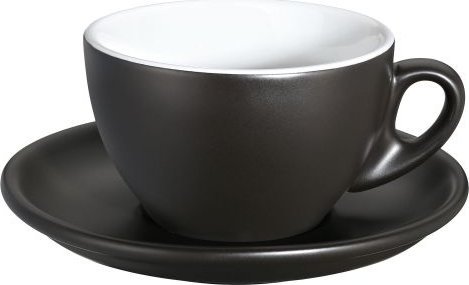 Cilio Filiżanka do cappuccino, ze spodkiem, 0,1 l, czarna matowa Roma / Cilio