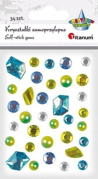 Titanum Kryształki samoprzylepne niebiesko-zielone 33szt