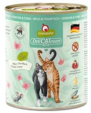 GranataPet DeliCatessen dziczyzna i tuńczyk karma mokra dla kota 800g
