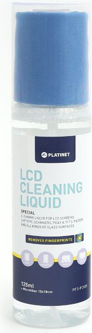 Platinet Zestaw czyszczący płyn 125ml + ściereczka do ekranów LCD (43438)