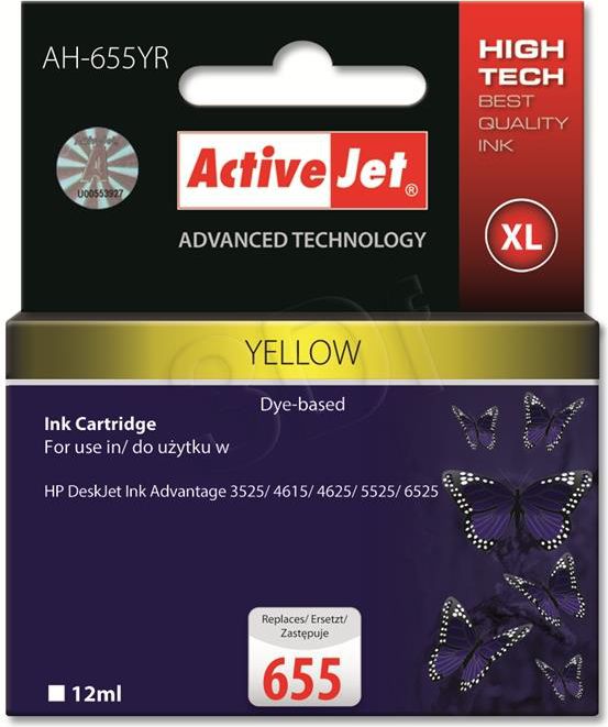 Tusz Activejet tusz AH-655YR / CZ112AE nr 655 (yellow)