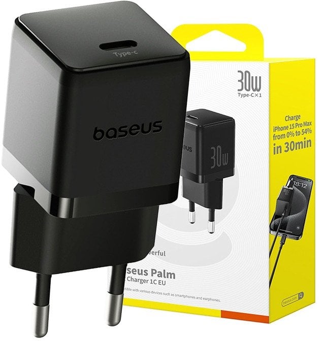 Baseus Palm USB C Ladegerät 30W EU schwarz
