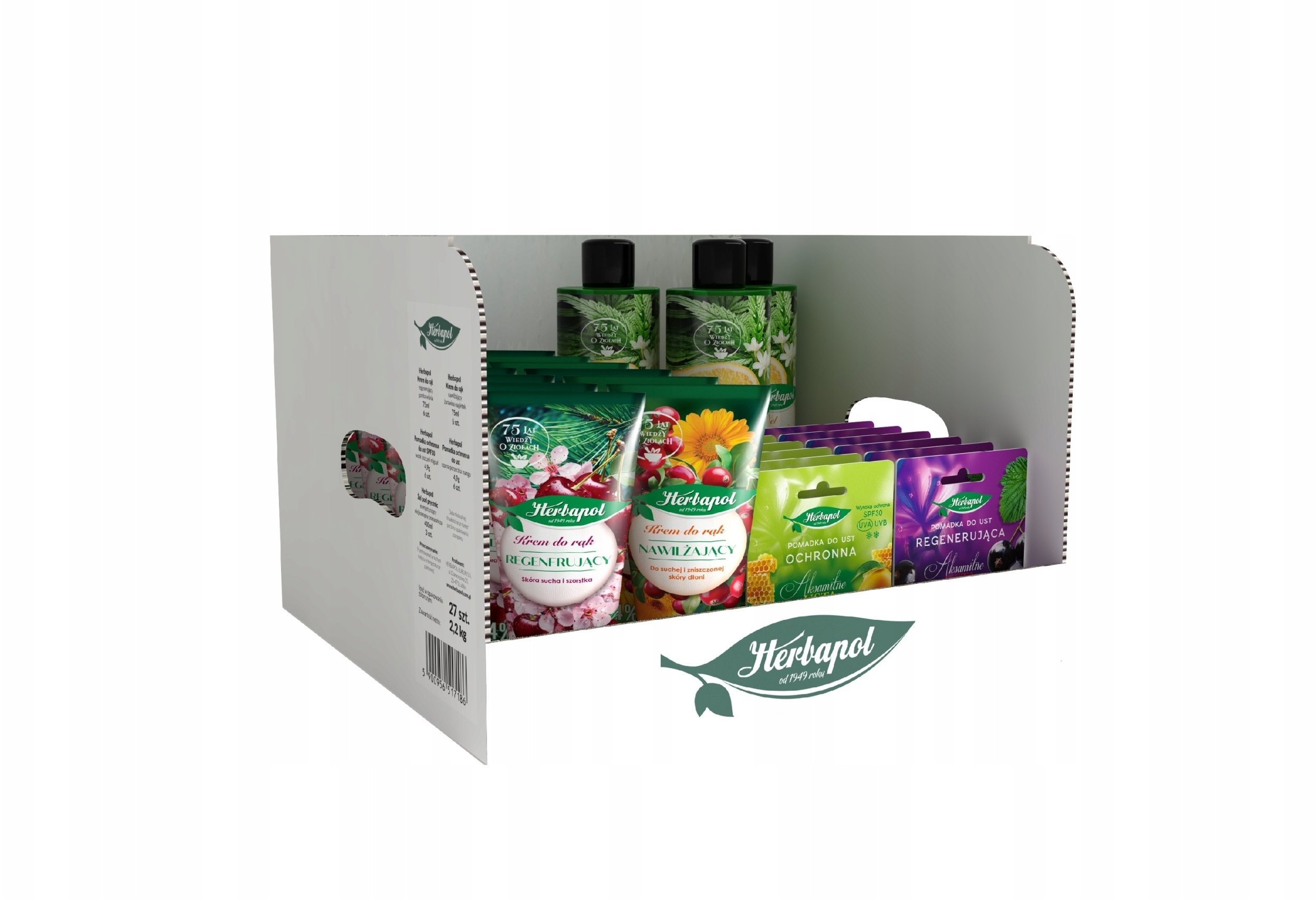 Herbapol Zestaw Kremy do rąk 12 szt + Pomadki 12 szt