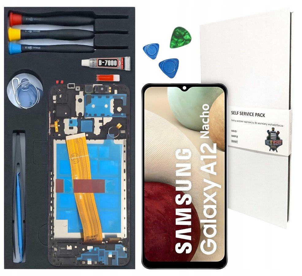 WYŚWIETLACZ LCD DO SAMSUNG GALAXY A12 NACHO ORYGINAŁ RAMKA ZESTAW WYMIANA