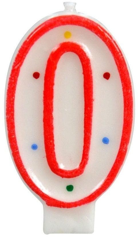 Świeczka cyferka 0 kropki