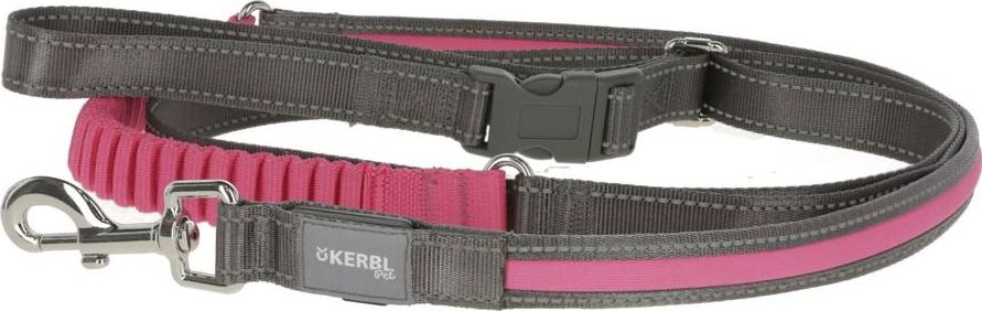 Kerbl KERBL Smycz podświetlana Light & Reflex do biegania, 250 cm x 25 mm, różowa