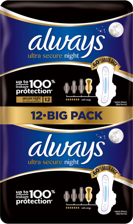 Always Pad Ultra Extra Night Protection Duo 12 szt.