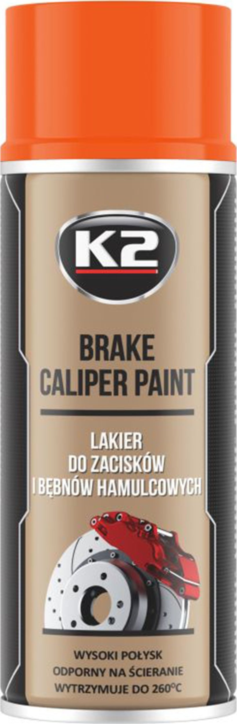 Osram K2 Brake CALIPER Lakier do Zacisków Bębnów Kolor Pomarańczoy Trwały Spray