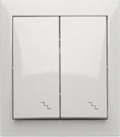 Kontakt-Simon Simon Aquaclick Łącznik schodowy podwójny z podświetleniem, 10 AX, 250 V biały ACW6/2L/11