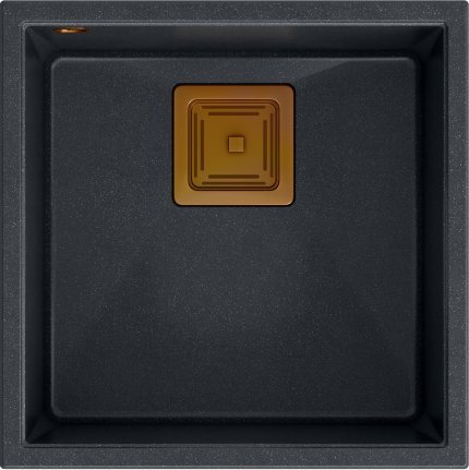 Zlewozmywak Quadron DAVID 40 GraniteQ black diamond/elementy miedziane