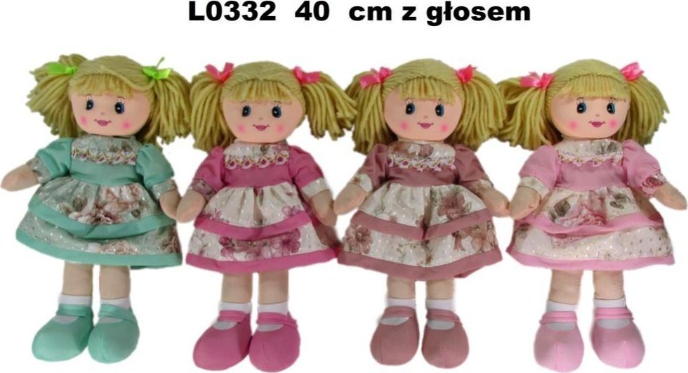 Sun-Day Lalka szmacianka 4 wzory 40 cm 156723 mix cena za 1 szt