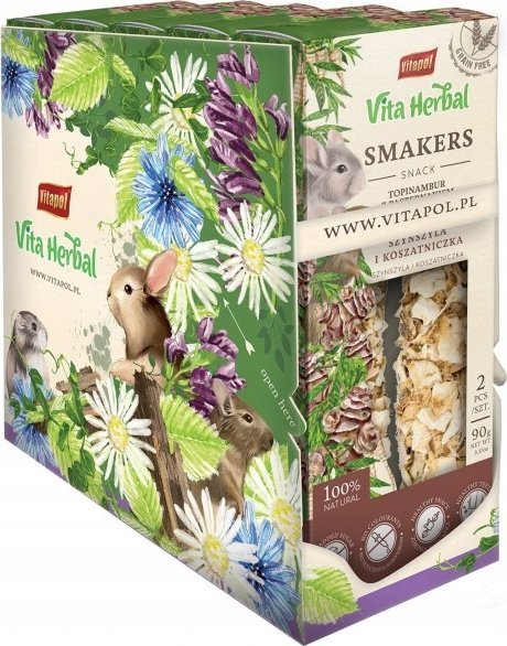 Vitapol Vita Herbal Smakers Topinambur z pasternakiem dla szynszyli i koszatniczki, 90g, 5 szt. display