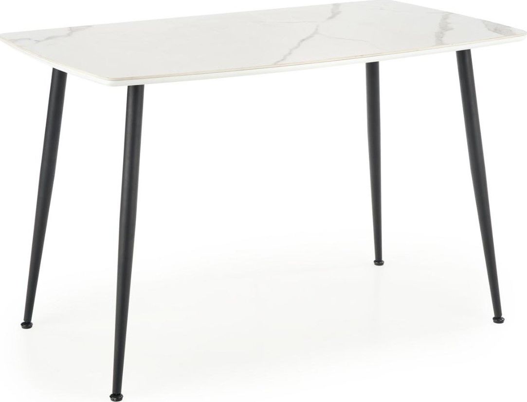 Halmar Stół MARCO 120x70 biały marmur/czarny