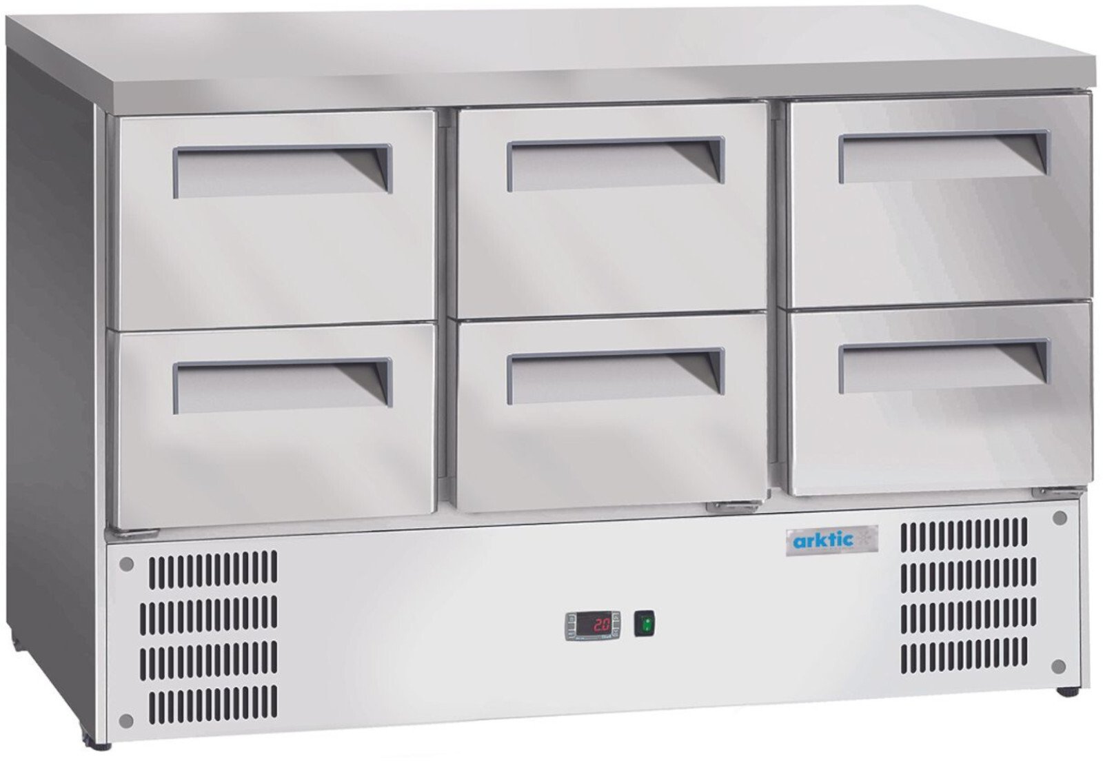 ARKTIC Stół chłodniczy 6 szuflad GN 1/1 368 l 304 W 1365x700x855 mm