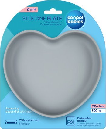 Canpol CANPOL BABIES Silicone suction plate HEART, 6m+, 80/309_blu