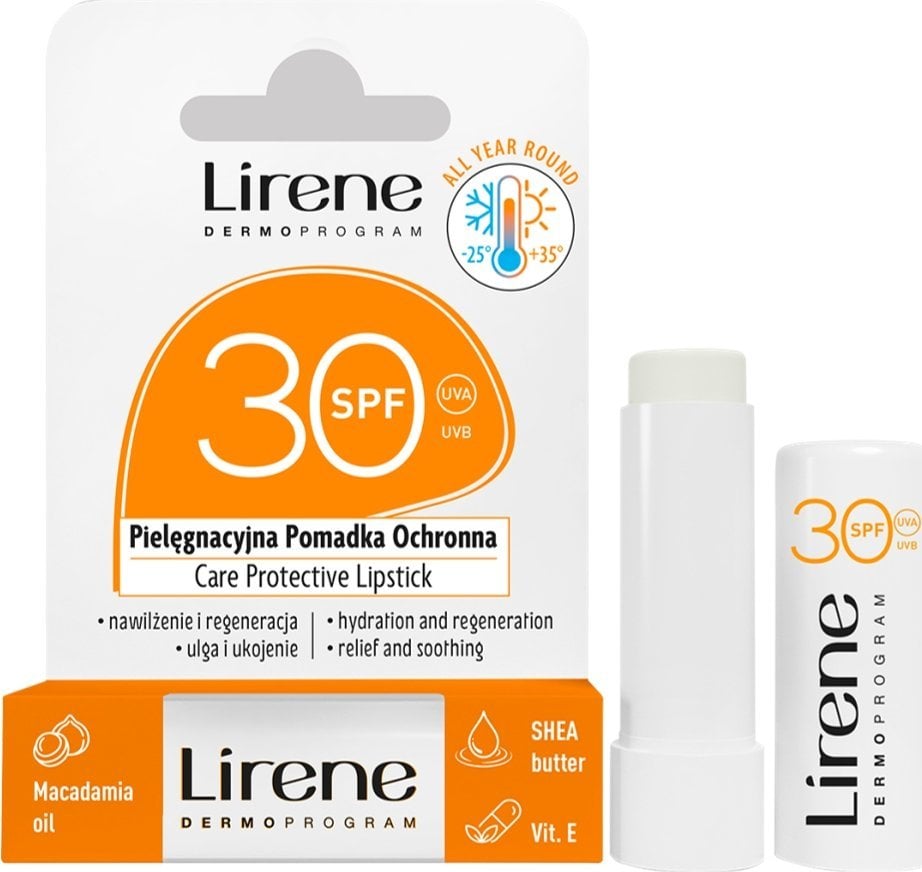 LIRENE_Care Protective Lipstick pomadka ochronna Macadamia Oil SPF30 4,6g