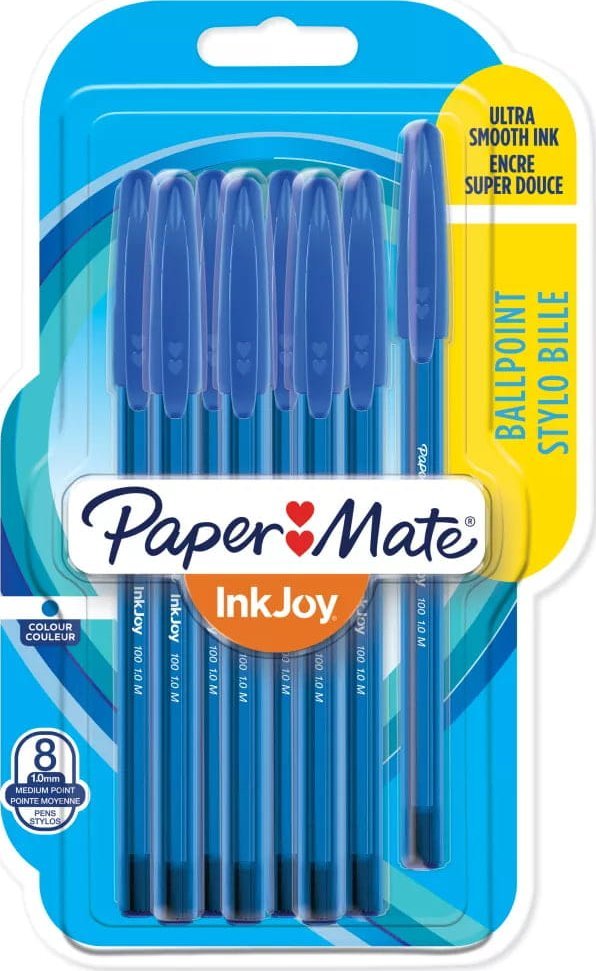 Papermate PAPER MATE Kugelschreiber InkJoy 100 Kappe 8St. M Blau